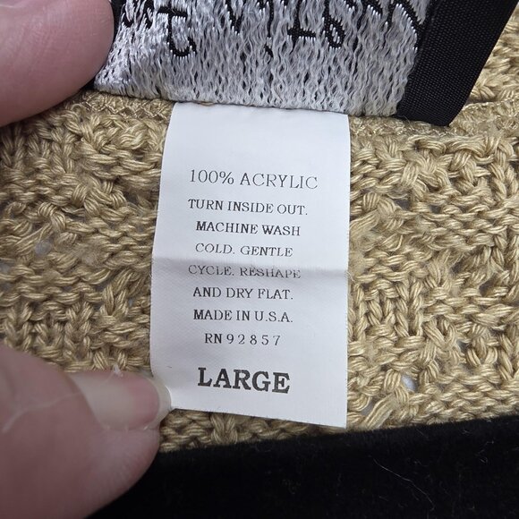 Definitely Sweater Womens Large Beige Tie Front Crochet Knit Cardigan Made USA - Picture 6 of 8